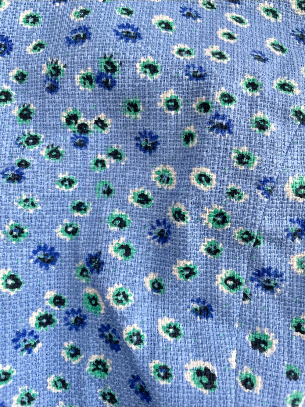 J. Crew Factory Blue Floral Scallop Square Neck A-Line Sheath Mini Dress Size 0 - Picture 6 of 14